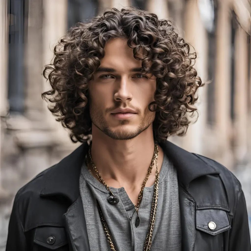 curly hairstyles men's long