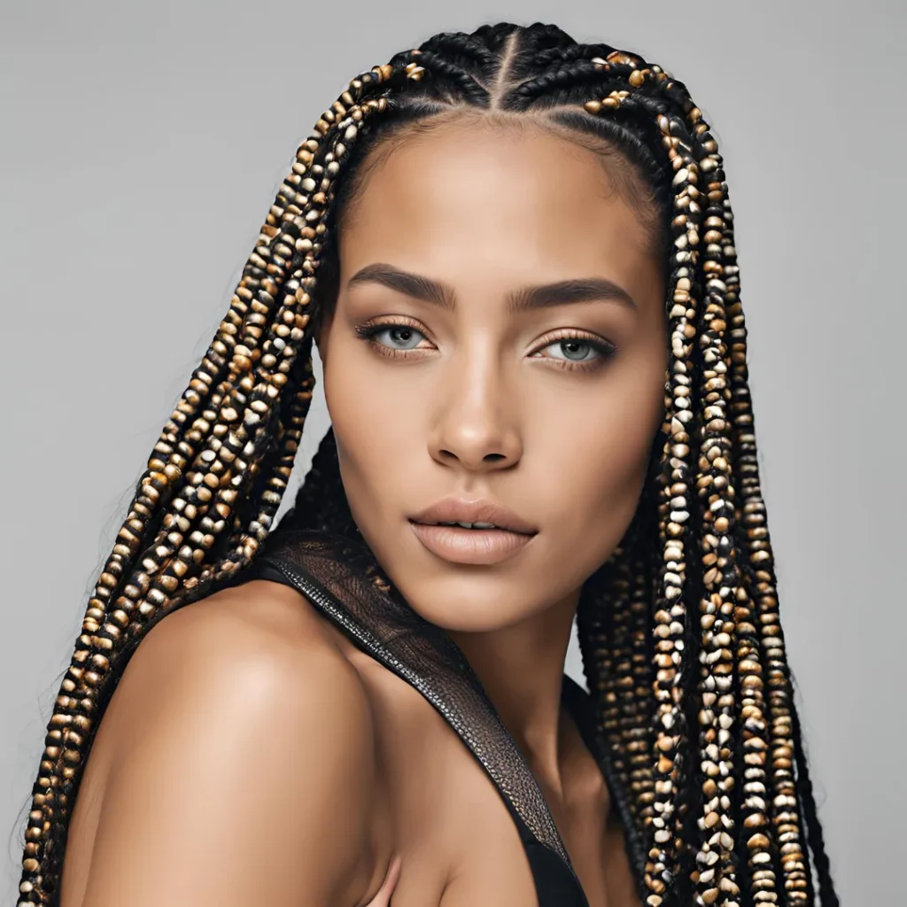 a black women in Cornrows Hairstyle