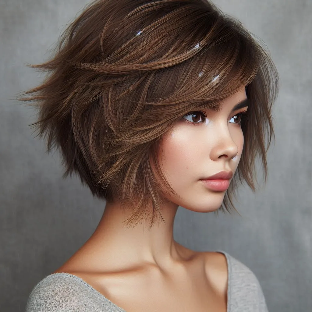 layer cut hairstyle for short hair