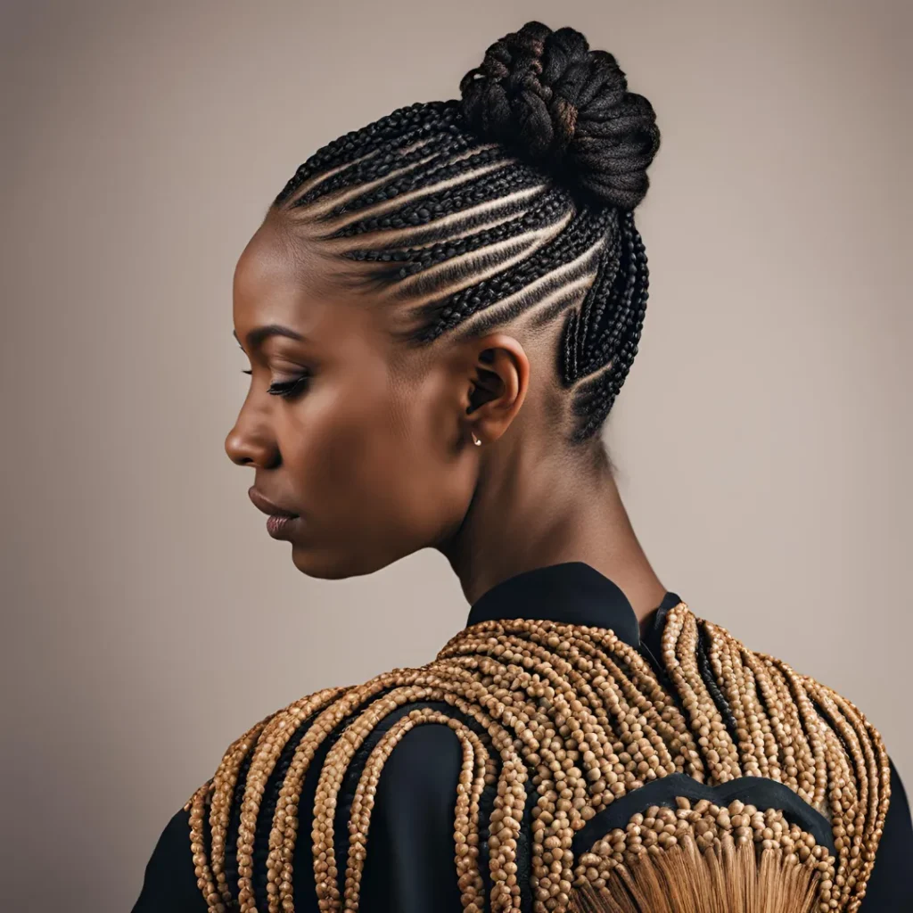 a black women in Cornrows Hairstyle