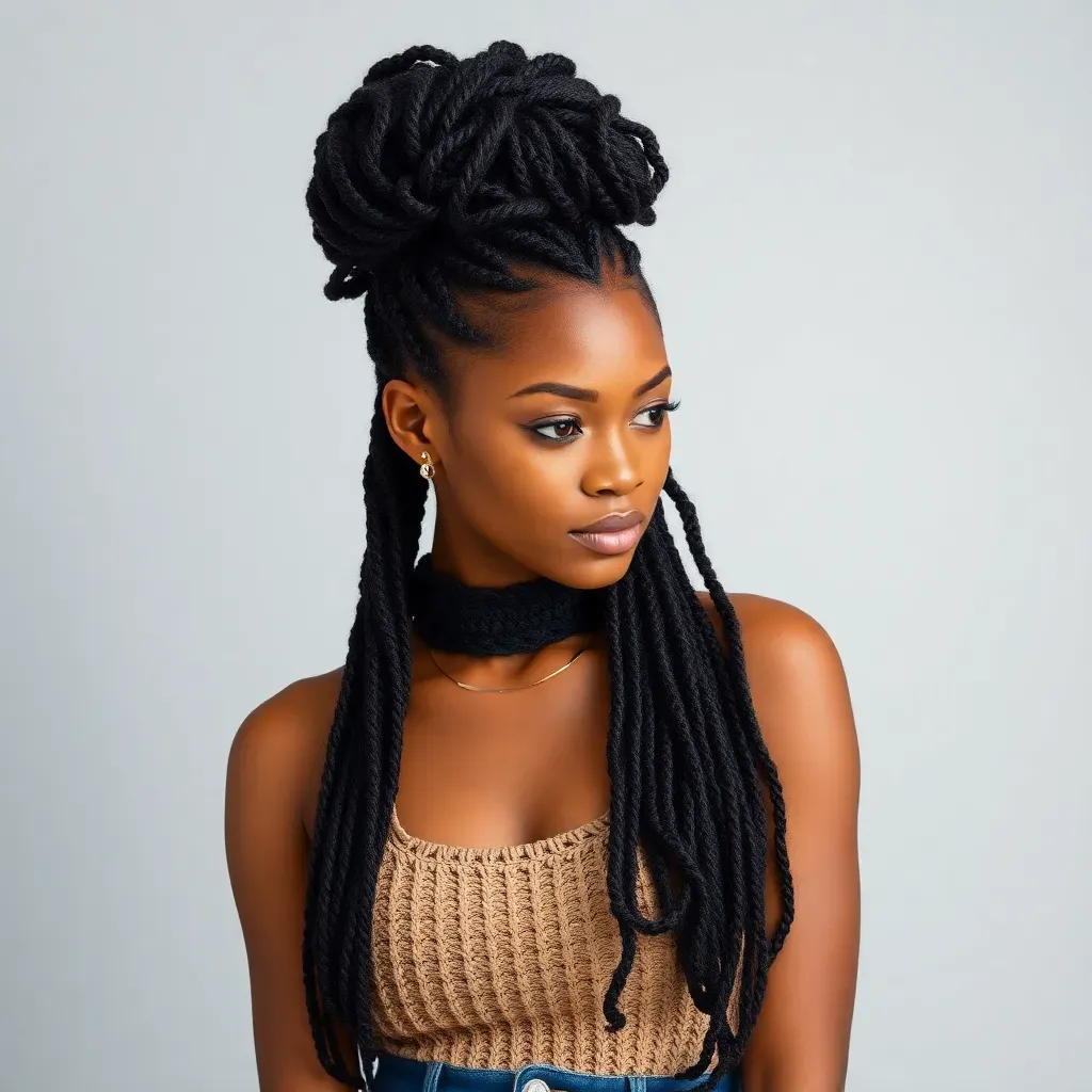 a women in Crochet Hairstyles