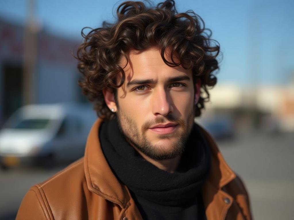 a men with curly hairstyles