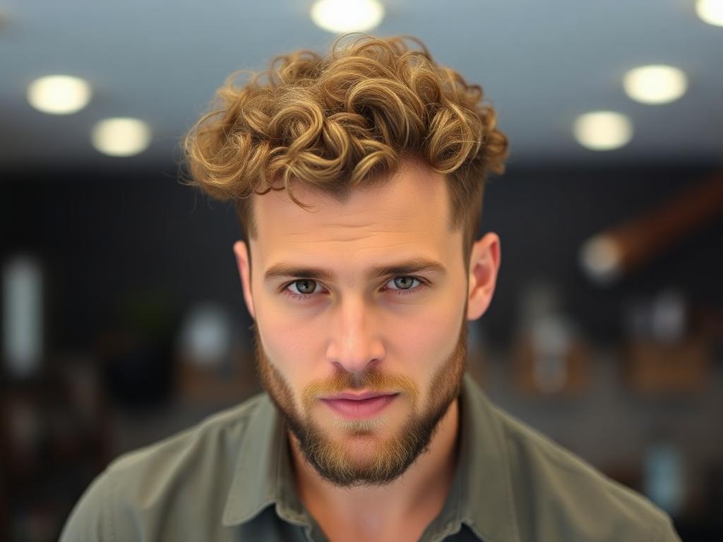 a men with curly hairstyles