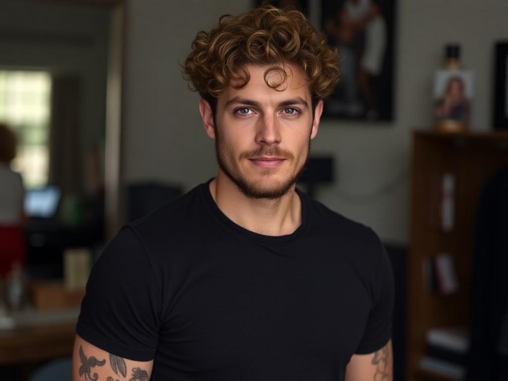 a men with curly hairstyles