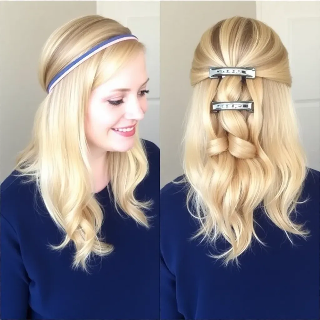 a wome Headband and Claw Clip Hairstyles