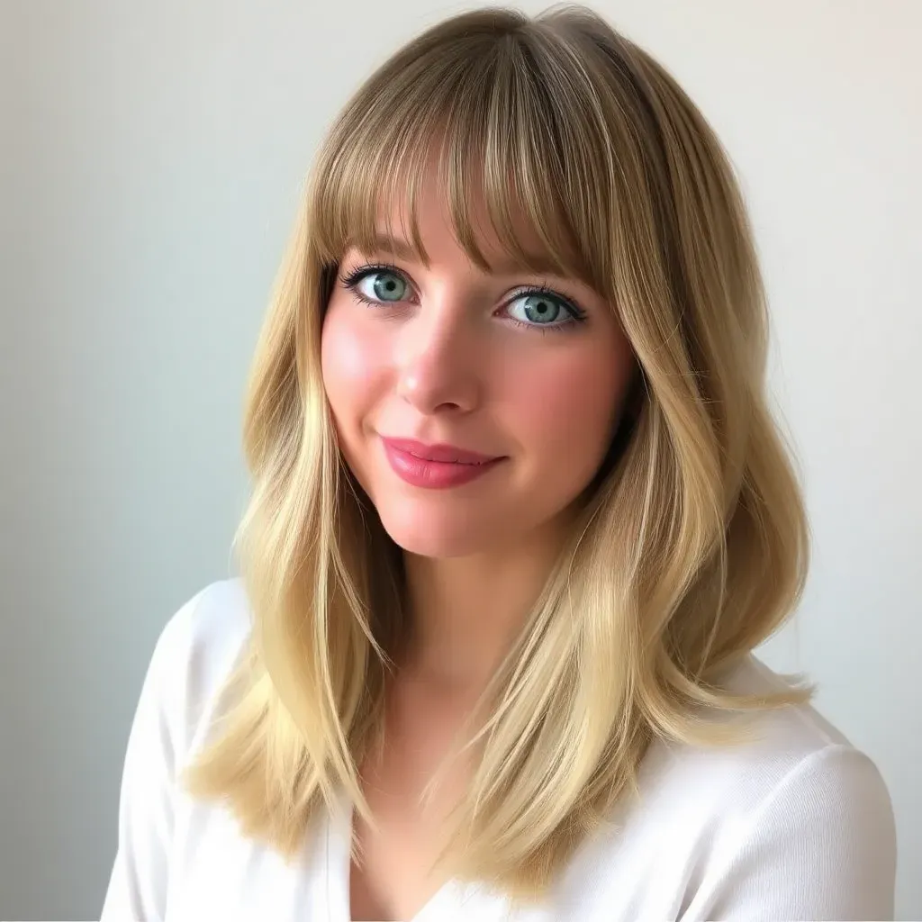 medium length hairstyles with bangs