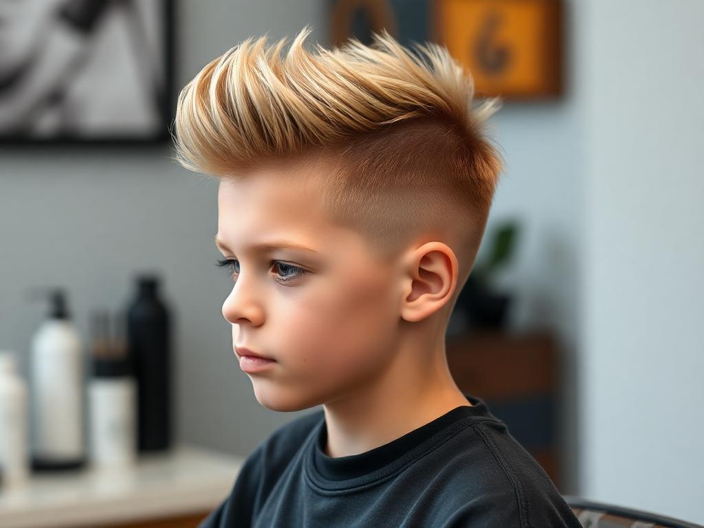 a boy with cool haircut