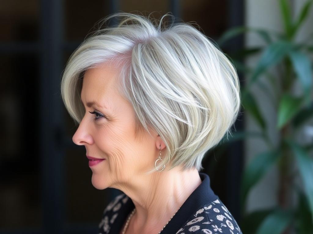 a 70 years old Women with Short Hairstyles