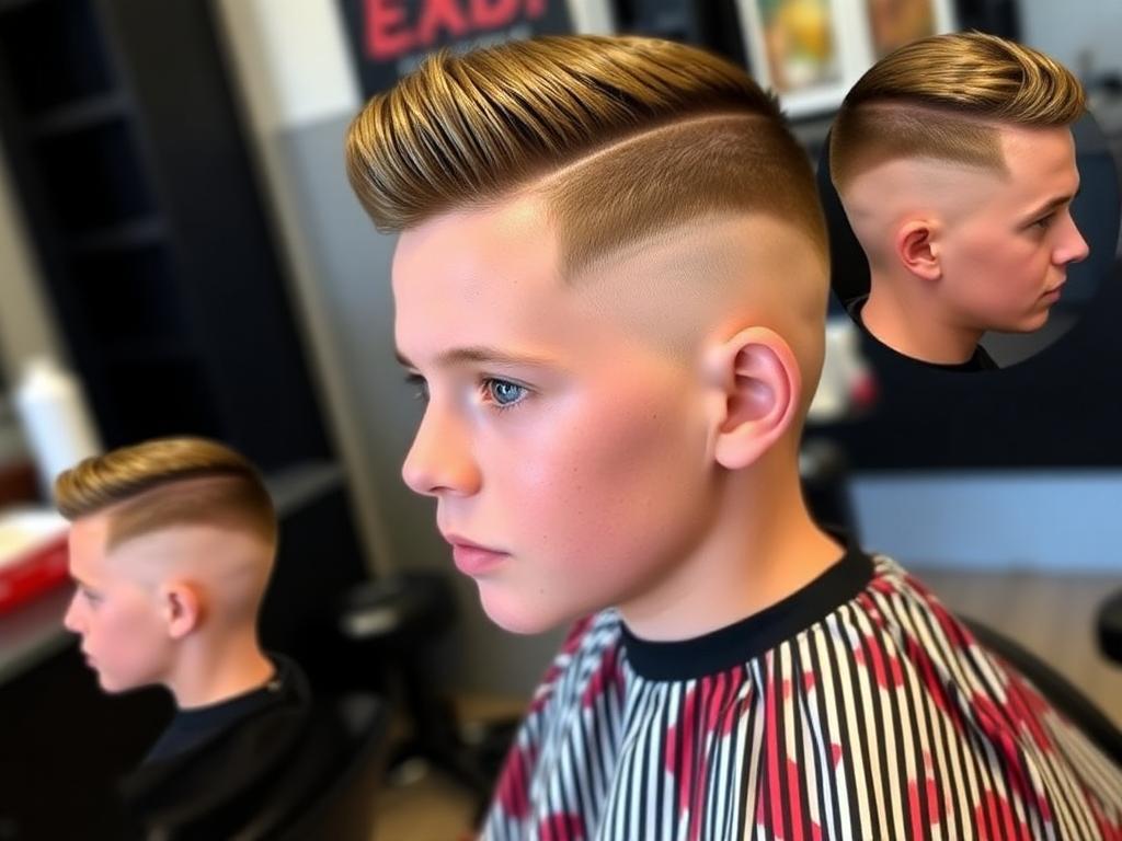 a boy with cool haircut