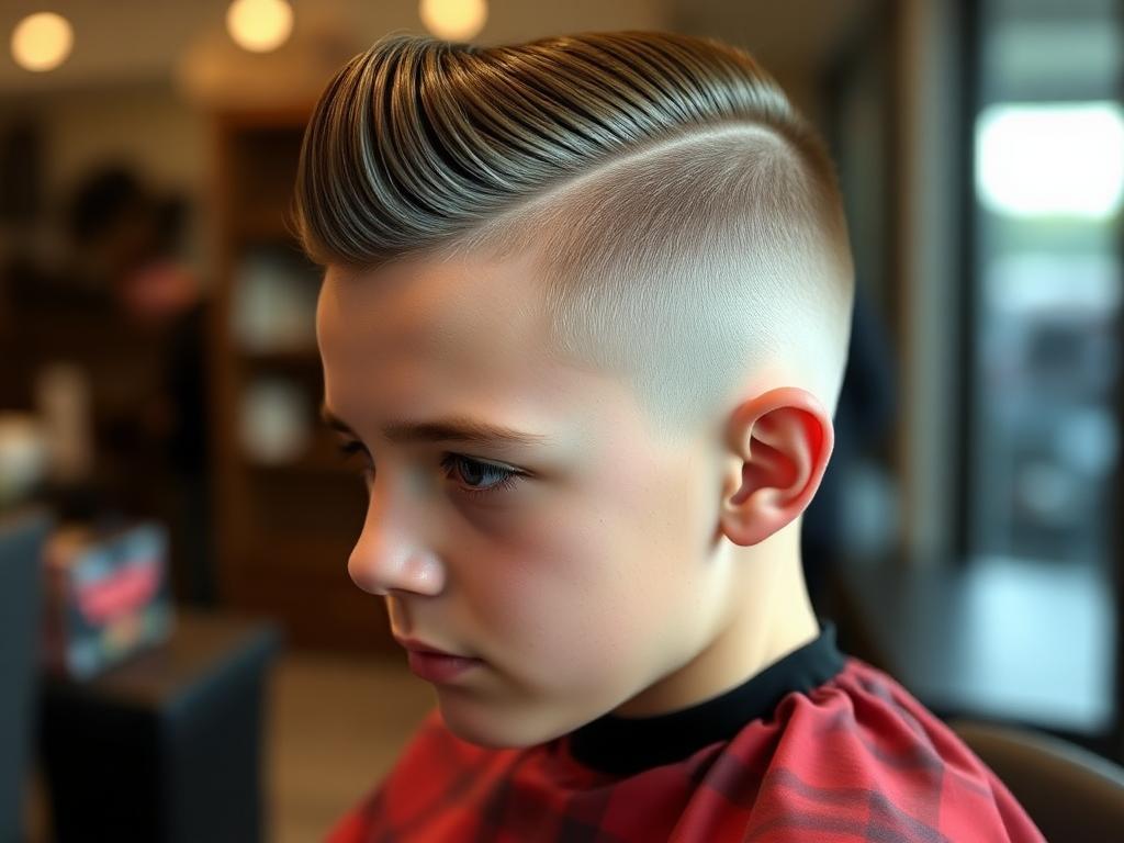 a boy with cool haircut