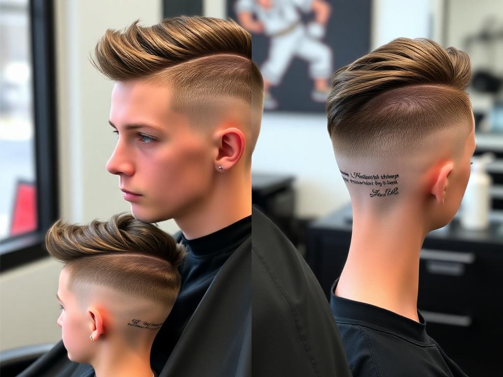 a boy with cool haircut