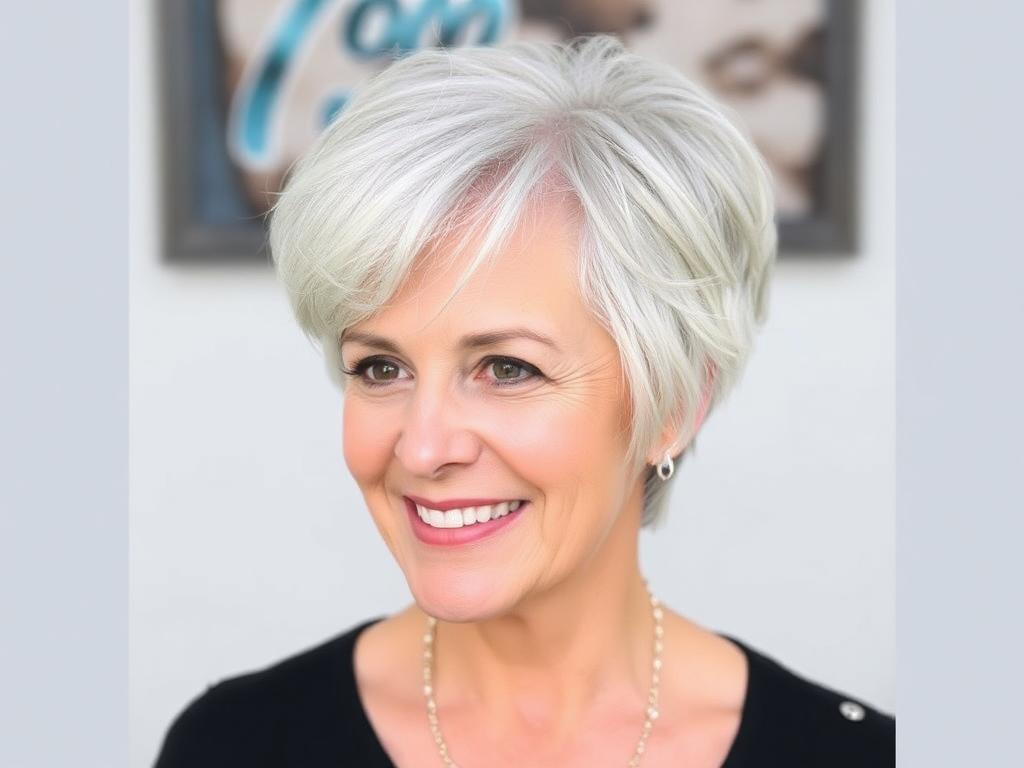 a 70 years old Women with Short Hairstyles