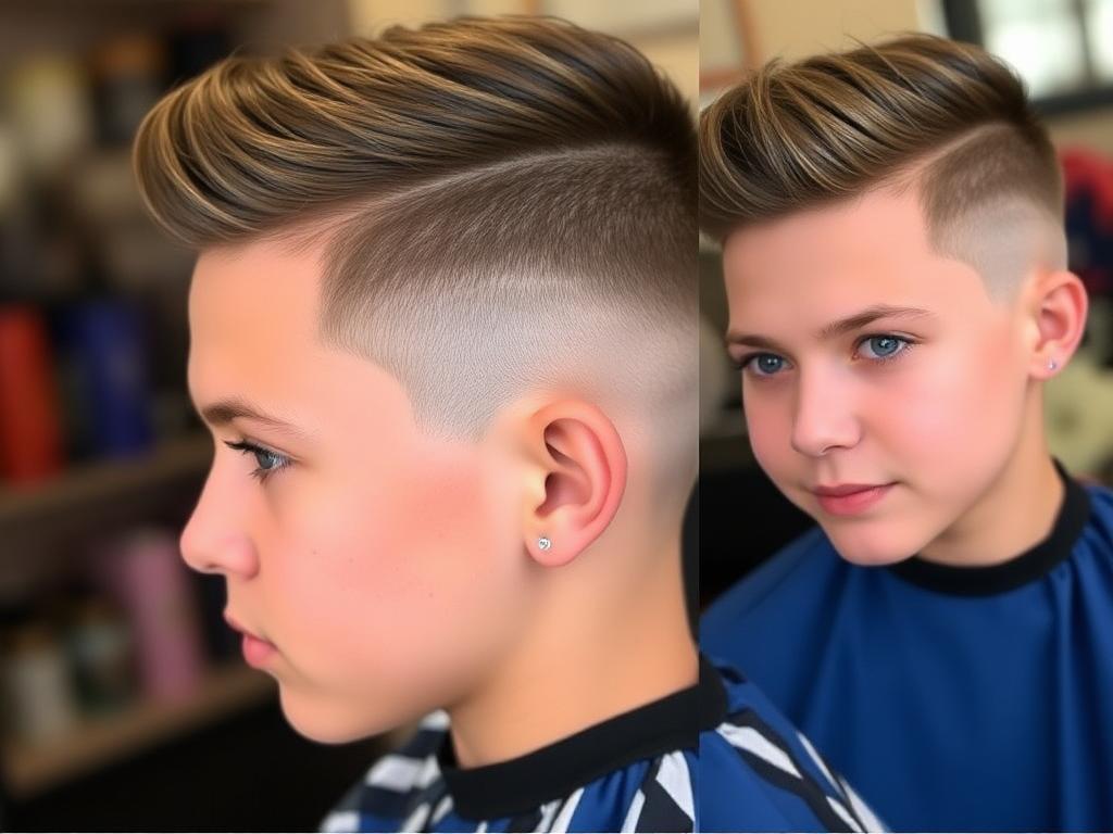 a boy with cool haircut