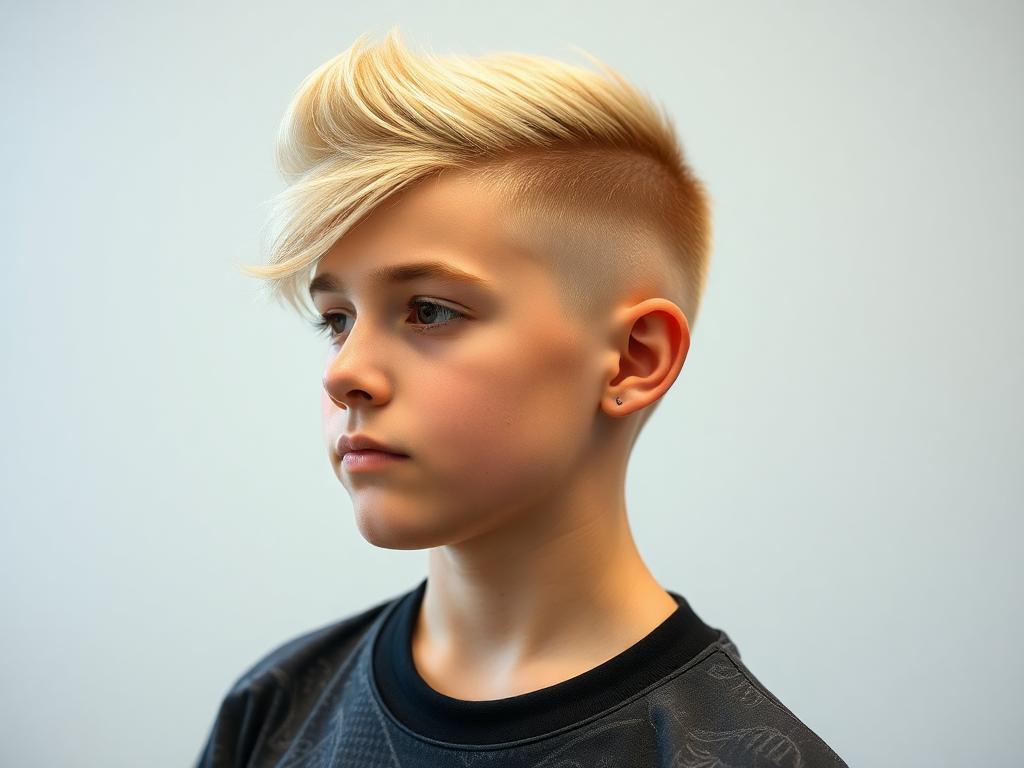 a boy with cool haircut