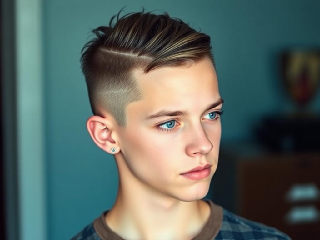 a Teen boy hairstyle